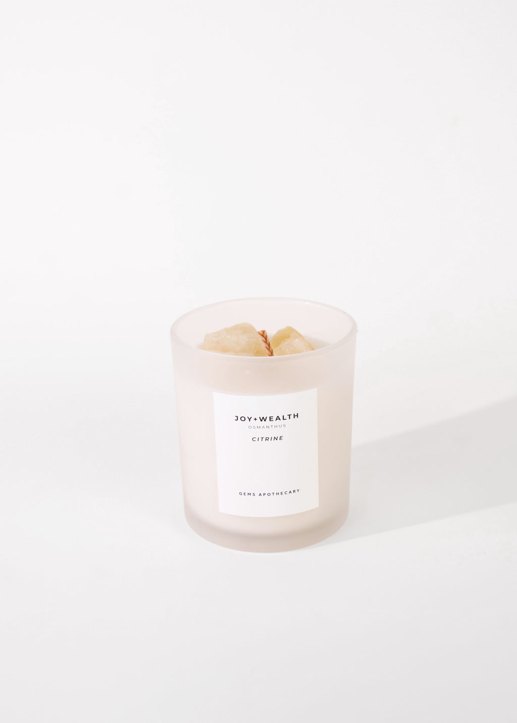 Joy+Wealth Crystal Candle