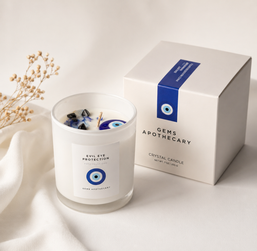 Evil Eye Protection Crystal Candle