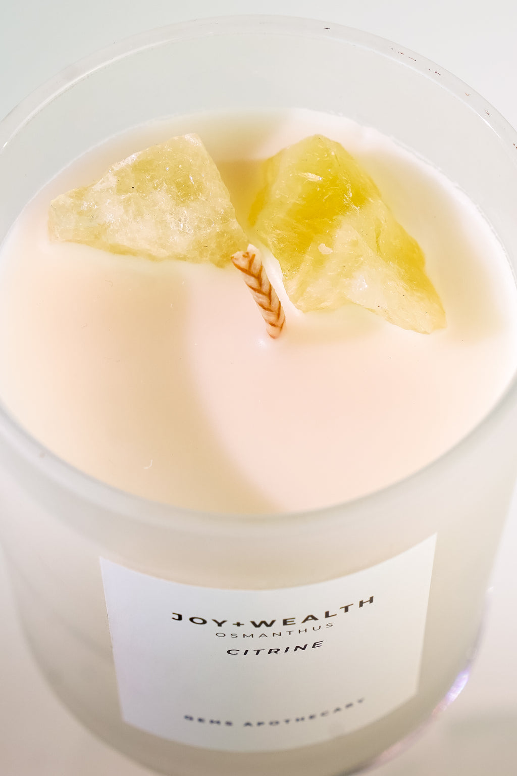 Joy+Wealth Crystal Candle