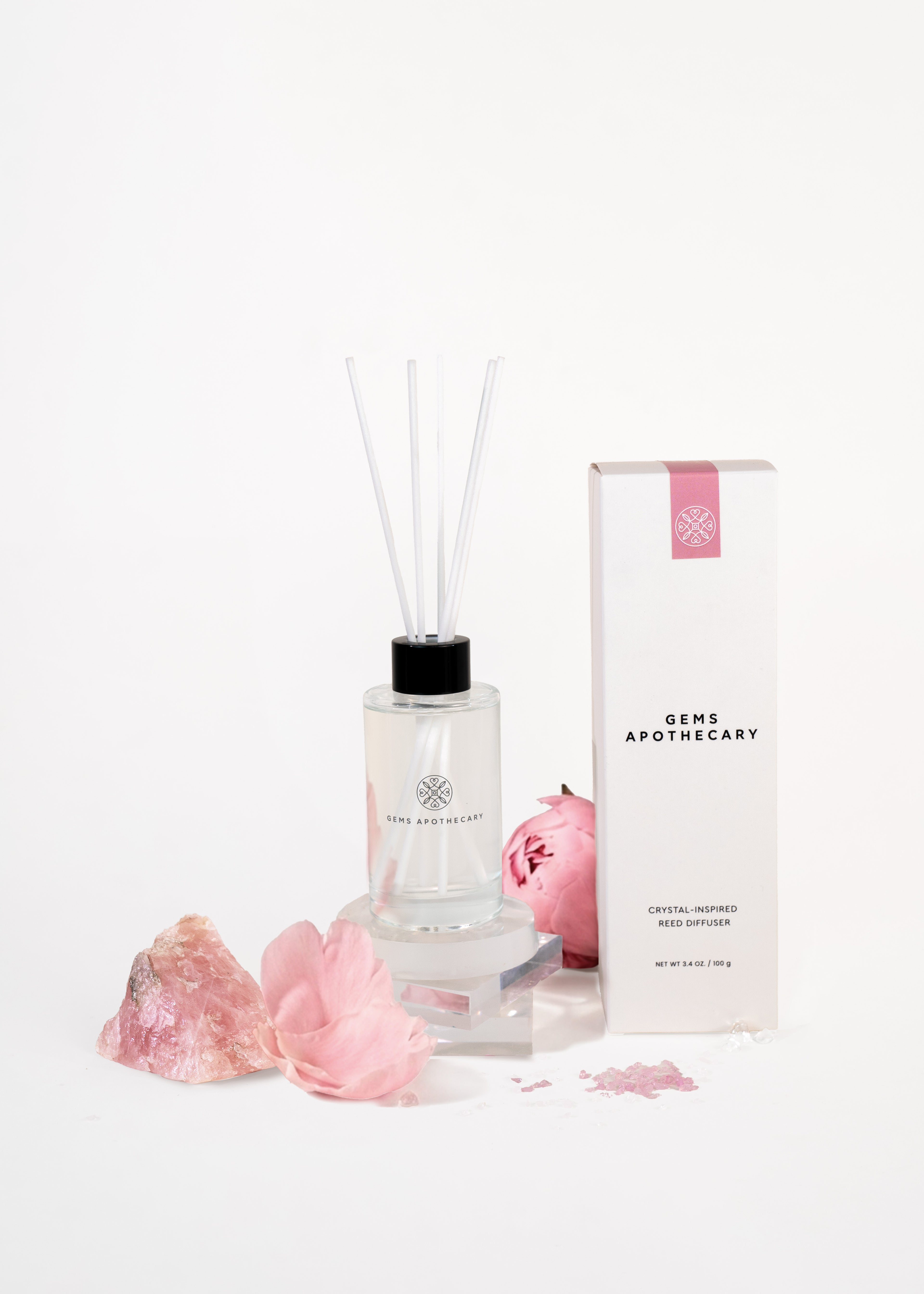 Peony in Bloom Reed Diffuser | Rose Quartz Inspired | 100ml